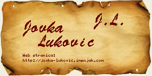 Jovka Luković vizit kartica